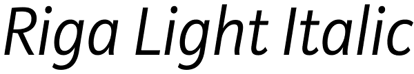 Riga Light Italic Font