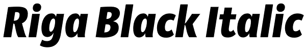 Riga Black Italic Font