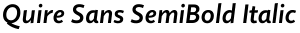 Quire Sans SemiBold Italic Font