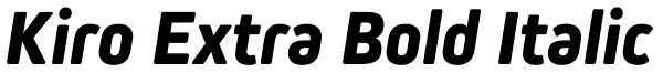 Kiro Extra Bold Italic Font