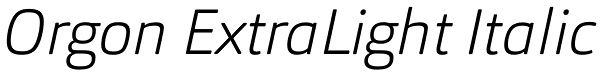 Orgon ExtraLight Italic Font