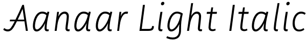 Aanaar Light Italic Font