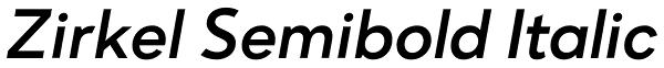 Zirkel Semibold Italic Font