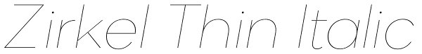 Zirkel Thin Italic Font