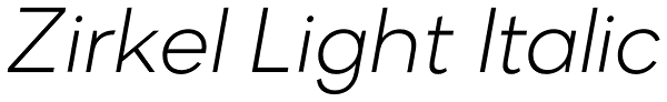 Zirkel Light Italic Font