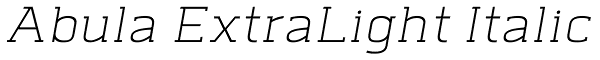 Abula ExtraLight Italic Font