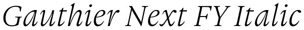 Gauthier Next FY Italic Font