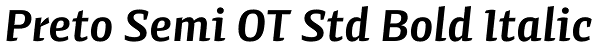 Preto Semi OT Std Bold Italic Font