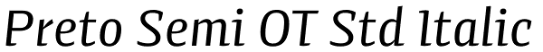 Preto Semi OT Std Italic Font