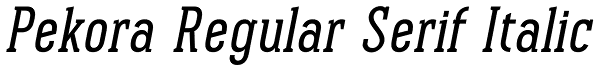 Pekora Regular Serif Italic Font