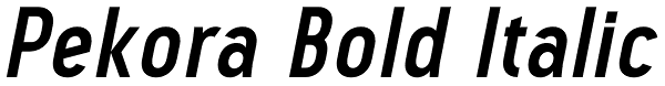 Pekora Bold Italic Font