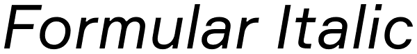 Formular Italic Font