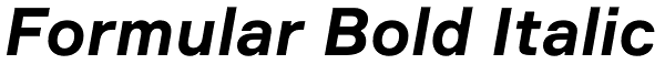 Formular Bold Italic Font