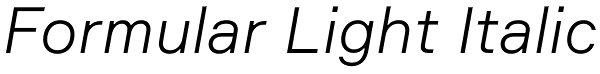 Formular Light Italic Font