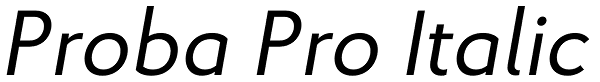 Proba Pro Italic Font