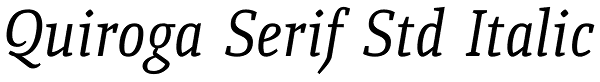 Quiroga Serif Std Italic Font