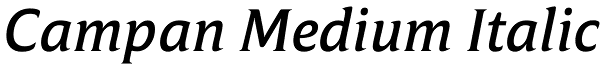 Campan Medium Italic Font