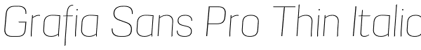 Grafia Sans Pro Thin Italic Font