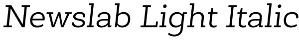 Newslab Light Italic Font