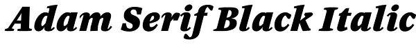 Adam Serif Black Italic Font