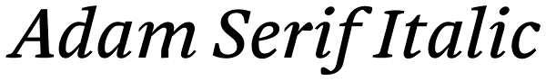 Adam Serif Italic Font