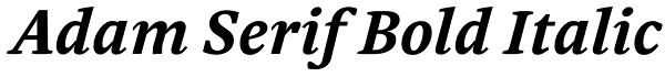Adam Serif Bold Italic Font