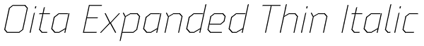 Oita Expanded Thin Italic Font