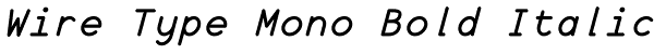 Wire Type Mono Bold Italic Font