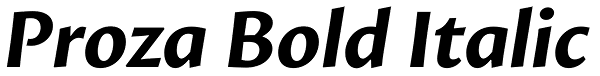 Proza Bold Italic Font