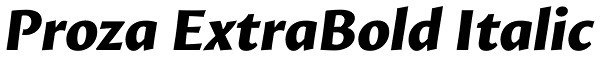 Proza ExtraBold Italic Font