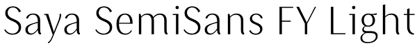 Saya SemiSans FY Light Font