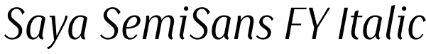 Saya SemiSans FY Italic Font