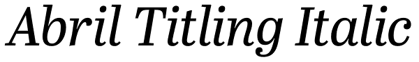 Abril Titling Italic Font