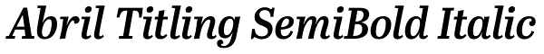 Abril Titling SemiBold Italic Font