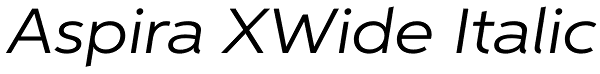 Aspira XWide Italic Font