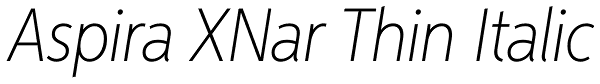 Aspira XNar Thin Italic Font