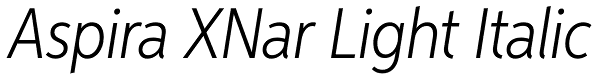 Aspira XNar Light Italic Font