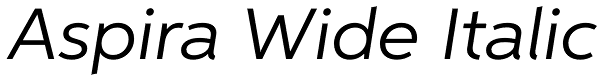 Aspira Wide Italic Font