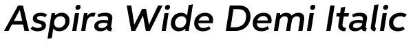 Aspira Wide Demi Italic Font