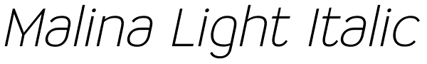 Malina Light Italic Font