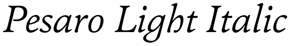 Pesaro Light Italic Font