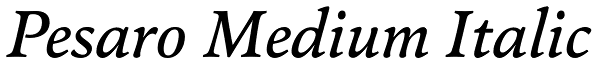 Pesaro Medium Italic Font