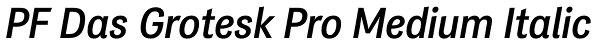 PF Das Grotesk Pro Medium Italic Font