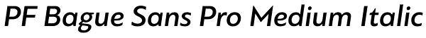 PF Bague Sans Pro Medium Italic Font