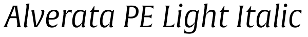 Alverata PE Light Italic Font