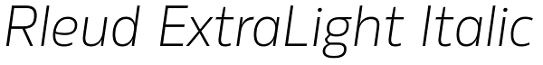 Rleud ExtraLight Italic Font