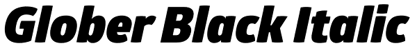 Glober Black Italic Font