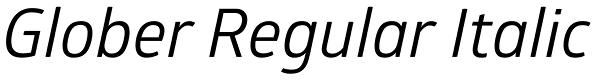 Glober Regular Italic Font