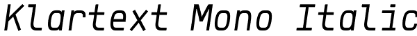 Klartext Mono Italic Font
