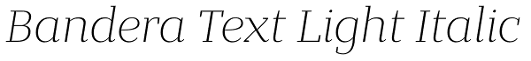 Bandera Text Light Italic Font